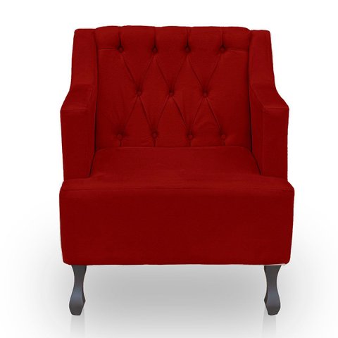 Poltrona para Sala de Estar Clássica Confortável e Reforçada Suede Elizabeth