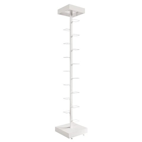 Kit Expositor de Calçados com 1 Coluna e 15 Suportes Aramados Screw Comac Branco