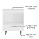 Ver imagem 4 de Balcão com Tampo para Cooktop 4 Bocas 72 cm Alecrim Branco Poliman