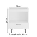 Ver imagem 3 de Balcão com Tampo para Cooktop 4 Bocas 72 cm Alecrim Branco Poliman