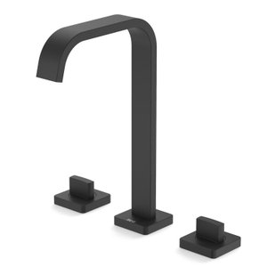 Misturador para Lavatório de Mesa 3 Furos de Bica Alta com Valvula Virtus Matte