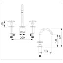 Ver imagem 2 de Misturador para Lavatório de Mesa 3 Furos Bica Alta com Válvula Cross