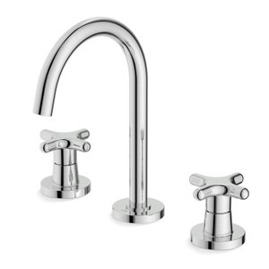 Misturador para Lavatório de Mesa 3 Furos Bica Alta com Válvula Cross