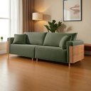 Ver imagem 1 de Sofá Fixo 2 Lugares Veludo Verde Premium 160cm