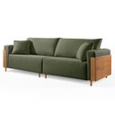 Ver imagem 4 de Sofá Fixo 2 Lugares Veludo Verde Premium 160cm