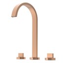 Ver imagem 3 de Misturador para Lavatório de Mesa 3 Furos Bica Alta com Válvula de Escoamento Flow Rose Gold Matte Celite