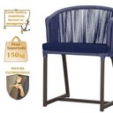 Ver imagem 4 de Mesa com 4 Cadeiras e Noronha Estofado 10 Trama Original Azul
