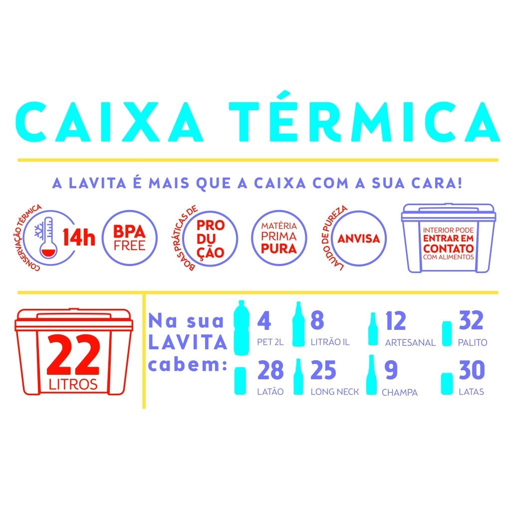 Combo Caixa Térmica 12 e 22 Litros - Vermelho Tradicional o Barrileiro - 4