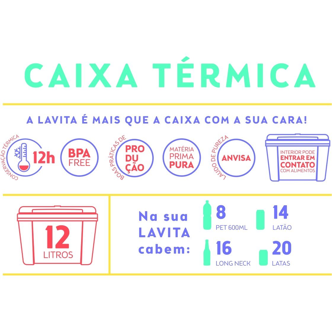 Combo Caixa Térmica 12 e 22 Litros - Vermelho Tradicional o Barrileiro - 3