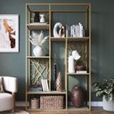 Ver imagem 2 de Estante Alta 6 Prateleiras P1057 122 Cm Arenas Dourado Pp Milani Store