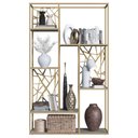 Ver imagem 1 de Estante Alta 6 Prateleiras P1057 122 Cm Arenas Dourado Pp Milani Store