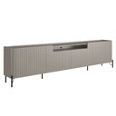 Ver imagem 1 de Rack para Sala de Estar Tv 75 Pol 4 Portas Brise Pés Industrial Preto Alef I03 Grigio - Lyam Decor