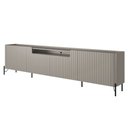 Ver imagem 5 de Rack para Sala de Estar Tv 75 Pol 4 Portas Brise Pés Industrial Preto Alef I03 Grigio - Lyam Decor