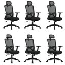 Ver imagem 1 de Kit com 6 Cadeiras para Escritório Presidente NR17 Office Dallas