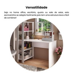 Kit 2 Peças com Escrivaninha Match e Estante para Livros 10 Nichos - 18