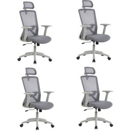 Kit com 4 Cadeiras para Escritório Presidente NR17 Office Dallas - 1