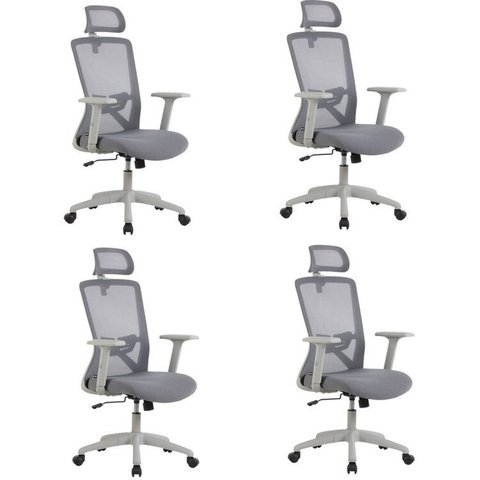 Kit com 4 Cadeiras para Escritório Presidente NR17 Office Dallas