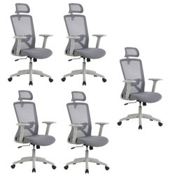 Kit com 5 Cadeiras para Escritório Presidente NR17 Office Dallas - 1
