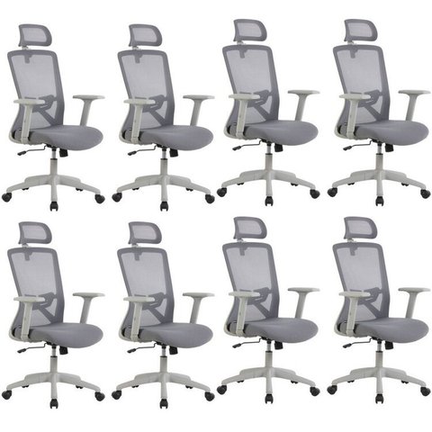 Kit com 8 Cadeiras para Escritório Presidente NR17 Office Dallas