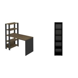 Kit 2 Peças com Escrivaninha Match e Estante para Livros 5 Prateleiras - 2