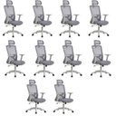 Ver imagem 1 de Kit com 10 Cadeiras para Escritório Presidente NR17 Office Dallas