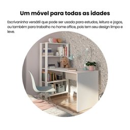 Kit 2 Peças com Escrivaninha Match e Estante para Livros 5 Prateleiras - 8