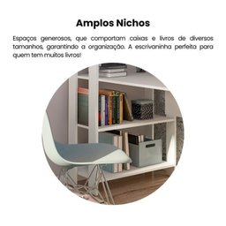 Kit 2 Peças com Escrivaninha Match e Estante para Livros 5 Prateleiras - 10