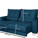 Ver imagem 3 de Sofá Retrátil e Reclinável Thor - Molas Ensacadas 230 Cm Azul