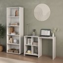 Ver imagem 1 de Conjunto 2 Peças com Escrivaninha com 4 Nichos e Estante para Livros 5 Prateleiras Branco