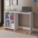 Ver imagem 3 de Conjunto 2 Peças com Escrivaninha com 4 Nichos e Estante para Livros 5 Prateleiras Branco