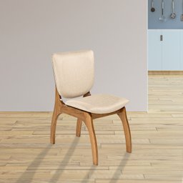 Kit 4 Cadeiras Estofadas para Cozinha 44 x 86 Cm Irlanda Madeira Maciça Imbuia Linho Bege M58 - RMI - 2