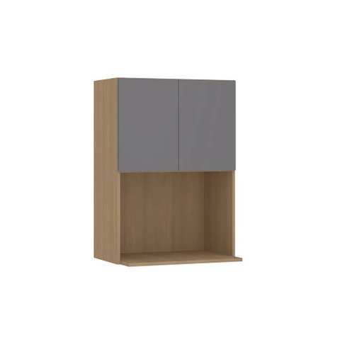 Armário de Parede Modulado 60cm com Nicho de Micro-ondas 2 Portas Slim Luciane