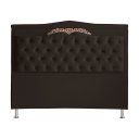 Ver imagem 1 de Cabeceira de Cama Box Barcelona Queen 160 Cm Capitonê Retro Botão Encapados Suede Marrom do Lar Móve
