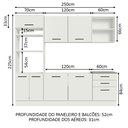 Ver imagem 4 de Armário de Cozinha Completa 250cm Branco Agata Madesa 01