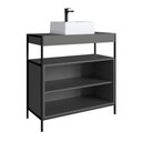 Ver imagem 4 de Kit Gabinete e Cuba para Banheiro P1038c Grafite Pp Milani Store Grafite