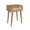 Ver imagem 2 de Mesa Cabeceira para Quarto com 1 Gaveta Retrô Marrom