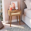 Ver imagem 1 de Mesa Cabeceira para Quarto com 1 Gaveta Retrô Marrom