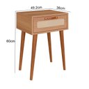 Ver imagem 3 de Mesa Cabeceira para Quarto com 1 Gaveta Retrô Marrom