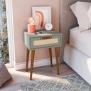 Ver imagem 1 de Mesa Cabeceira para Quarto com 1 Gaveta Retrô Verde
