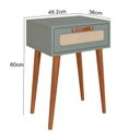 Ver imagem 3 de Mesa Cabeceira para Quarto com 1 Gaveta Retrô Verde