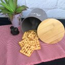 Ver imagem 4 de Pote Biscuits Porta Condimentos Lata de Biscoito com Tampa de Bambu Haus Concept Canister Warm Gray
