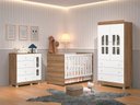 Ver imagem 1 de Quarto de Bebê Completo com Guarda Roupa, Cômoda e Berço Katatau Branco/mezzo - Rede Móveis