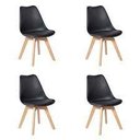 Ver imagem 1 de Kit 4 Cadeiras Eames Wood Leda Design - Preto Preto