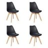 Kit 4 Cadeiras Eames Wood Leda Design - Preto Preto - 1