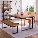 Ver imagem 3 de Mesa para Cozinha Oxford 160cm x 90cm Marrom/Woodmel