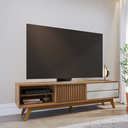 Ver imagem 6 de Rack Grande para Tv até 75 Pol 200x55cm Veneza Freijó e Off White