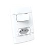 Conjunto Interruptor 1 Tecla Paralela 10a + 1 Tomada 2 Pólos e 1 Terra Tam. 4 X 2 Branco Durín - 1