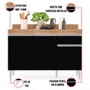Ver imagem 5 de Balcão de Cozinha Lavanderia com Tampo 01 Gaveta Vick Castanho e Preto 120 cm - D’Rossi