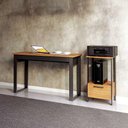 Ver imagem 1 de Mesa Escritório e Mesa de Apoio Industrial Dalla Costa Mdf Cor:preto Fosco com Freijó