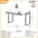 Ver imagem 4 de Mesa Escritório e Mesa de Apoio Industrial Dalla Costa Mdf Cor:preto Fosco com Freijó